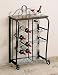 Kitchen & Housewares : Black & Cherry Finish Wine Rack w/12 Bottle Wine & Ice Bucket Storage