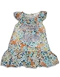 Baby Sara by Sara Sara - Infant And Toddler Girls Sleeveless Ruffle Dress, Orange, Teal (Size 4T)