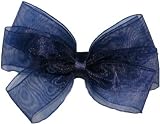 Posies Accessories Bitty (Small) Sheer Hair Bow Navy