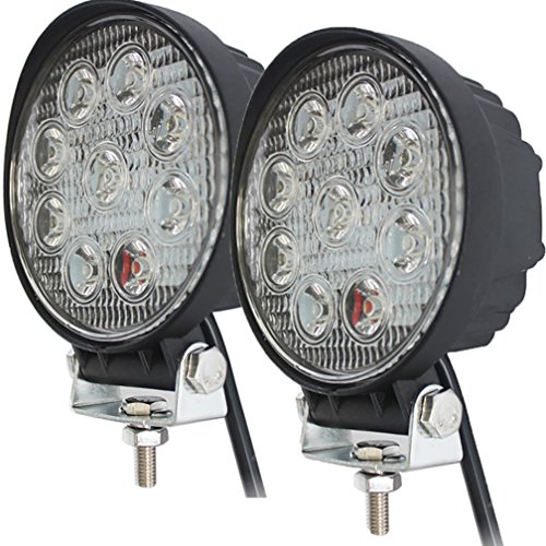 LotFancyÂ® 2X 27W Round Spot Beam LED Work Light Lamp Off Road High Power ATV Jeep Tractor 30 Degree Light (2X Spot Beam 27W Round)