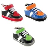Luvable Friends Basketball Sneaker for Baby, Green-Blue