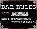 Bar Rules , 15x12 , 15x12