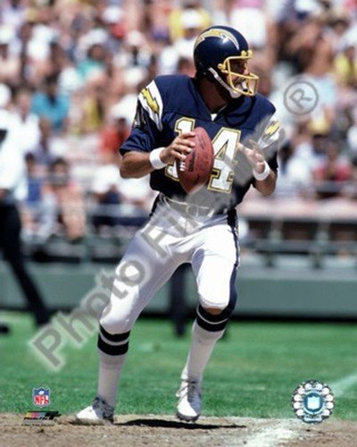 Dan Fouts Dropping Back Action Art Poster PRINT Unknown 8x10
