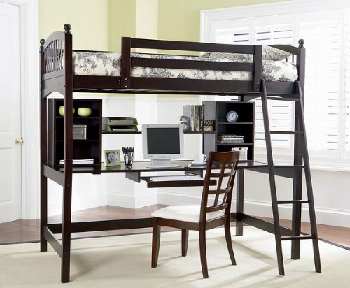 Dorena Twin Workstation Bunk in Cappuccino