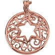 14K Rose Gold Star of David Pendant