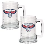 Atlanta Hawks NBA 2pc 15oz Glass Tankard Set - Primary Logo