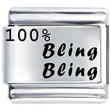100% Bling Italian Charms Bracelet Link - B0002ZG2CI