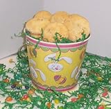 Gourmet Food : Scott's Cakes 1 lb. Almond Macaroon Cookies in a Yellow Bunny Pail