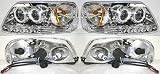 97-02 FORD EXPEDITION EURO PROJECTOR HEADLIGHT SUV, one set (left and right included), Housing & Clear w/ Halo Rim/LED (1997 97 1998 98 1999 99 2000 00 2001 01 2002 02) FD9702PHL1 Performance
