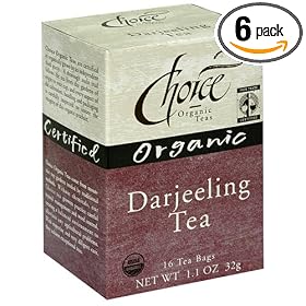 Choice Organic Darjeeling Tea, 16-Count Box (Pack of 6)
