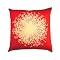 Thai Silk Decorative Pillow - Red Dandelion (16x16")