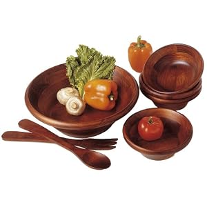 Lipper Cherry Collection 7-Piece Salad Set With 12-Inch Servers