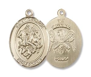 14kt Gold St. George Medal Armed Forces Military US National Guard