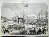 1860 MONTREAL CANADA VICTORIA BRIDGE MONT ROYAL YACHT