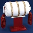 White Leather T Bar Jewelry Bracelet Bangle Display New