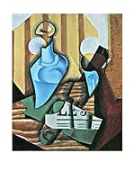 Especial Arte Lienzo Still life with bottle and glass - Juan Gris Multicolor