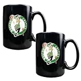 Boston Celtics NBA 2pc Black Ceramic Mug Set - Primary Logo