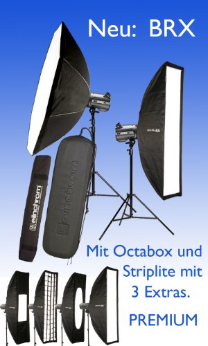Das NEUE Elinchrom BRX PREMIUM STRIPLITE + OCTABOX Set mit 2 Blitzköpfen BRX 500