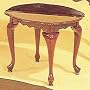Queen Anne Style Cherry Wood Veneer Finish Round Occasinal End Side Table