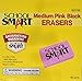 School Smart Latex Free Block Eraser - 1 1/8 In x 15/16 In x 3/8 In - Box of 60- Pink - 000786