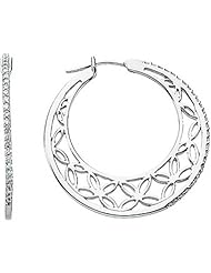 14K White Gold Diamond Hoop Earrings - 0.33 Ct. -- LIFETIME WARRANTY