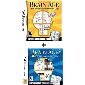 (2) Games - Brain Age Part 1 and 2 Bundle For Nintendo DS. Train Your Brain!