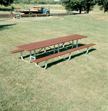 10' Extra Heavy Duty Shelter All Welded Picnic Table With 2 x 10 x 10' Untreated Pine Planks