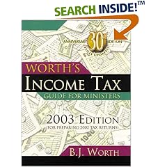 Worth's Income Tax Guide for Ministers 2003: (For 2002 Tax Year) (Worth's Income Tax Guide for Ministers)