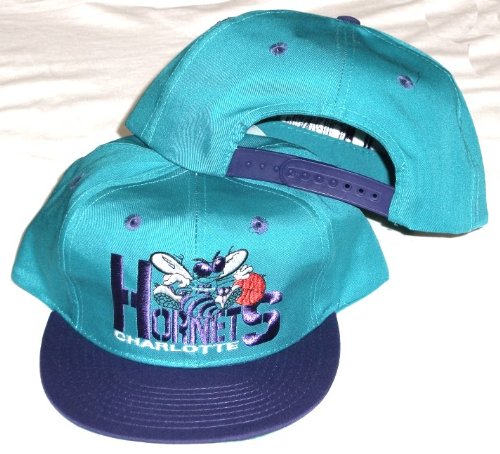 Charlotte Hornets Two Tone Plastic Snapback Snap Back Hat / Cap