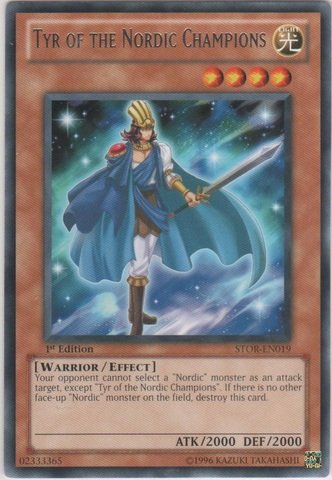Yu-Gi-Oh! - Tyr of the Nordic Champions (STOR-EN019) - Storm of Ragnarok - 1st Edition - Rare