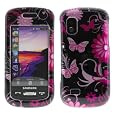 GTMax Snap On Crystal Hard Cover Case - Hot Pink / Black Butterfly for AT&T Samsung Solstice SGH-A887 GSM Cell Phone