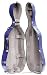 Bobelock 2000W Fiberglass Blue/Gray 4/4 Cello Case with Wheels