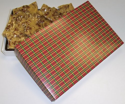Scott's Cakes 1 lb. Pecan Brittle in a Christmas Plaid Box by Scott's Cakes