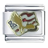 Animal Usa Flag & Eagle Italian Charms Bracelet Link