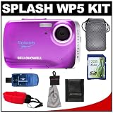 Bell & Howell Splash WP5 Waterproof Digital Camera (Purple) with 2GB SD Card, Reader & Pouch + Floating Strap + Accessory Kit