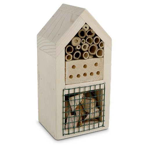 Relaxdays Hôtel pour insectes pension à insectes aide hibernation en bois 10x21x8 cm