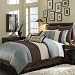 12pc King Bed in a Bag Regata Choco Blue Comforter Set-Includes 1000TC Egyptian Cotton Sheet Set