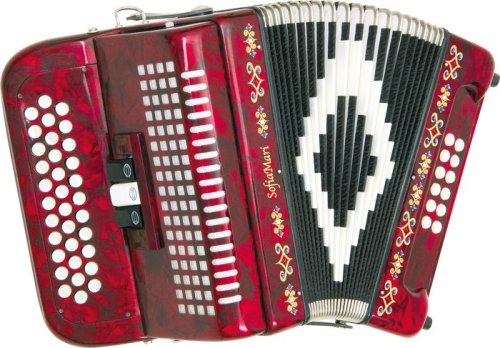 Childrens Toyshop  Musical Instruments : SofiaMari SM-3412 Button Accordion, White Pearl