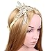 Babeyond® Bling Golden-Tone The Great Gatsby Inspired Leaf Simulated Pearl Headband Hair Tiara