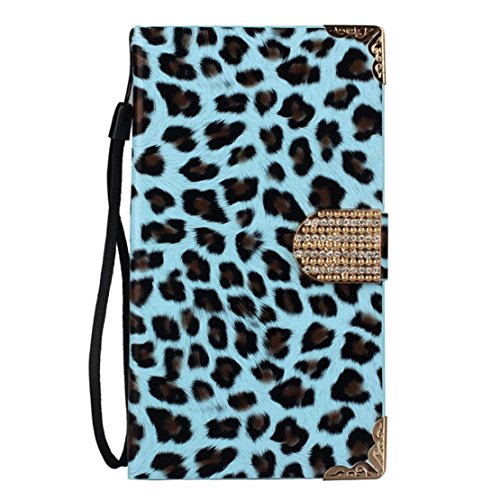 Towallmark(TM)Leopard Wallet Leather Hard Case Cover For Samsung Galaxy Note 3 III N9000 (Blue)