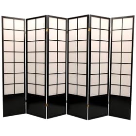 Big Larger Largest Extra Wide Wider Folding Partition - 6ft. Zen Folding Privacy Floor... by ORIENTAL FURNITURE