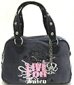 Juicy Couture Bright Lights Coal Grey Glitter Glam Large Satchel Bag