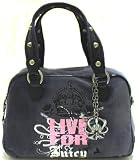 Juicy Couture Bright Lights Coal Grey Glitter Glam Large Satchel Bag