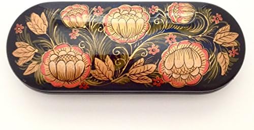 Russian hand painted Eyeglass Case Lacquer Box Khohloma style