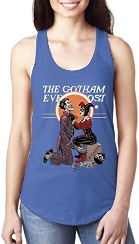 Custom DC Comics Harley Quinn And Joker Blue Tank Top