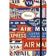 Par Avion Airmail Cavallini Small Notebook with Elastic Closure