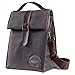 Insulated Waxed Canvas Lunch Bag by Asebbo | Lunch box for women,men with Genuine Leather Handle & STRONG Buckle-Closure to keep your food cool | Lunch tote w/Adjustable Strap (Grey Brown)