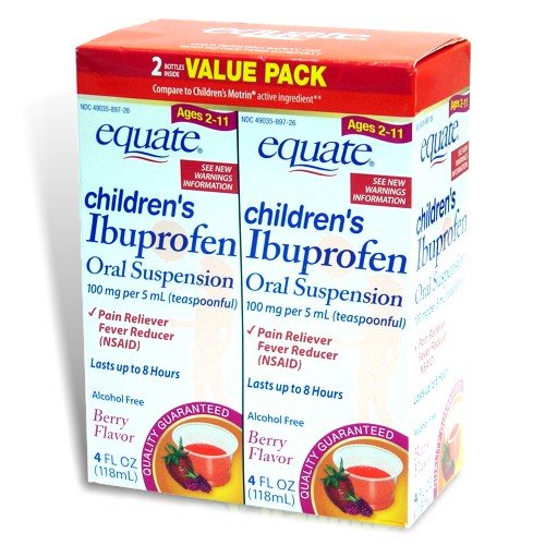 Health Care Equate Children's Ibuprofen Pain Reliever/Fever Reducer, Oral Suspension, Berry