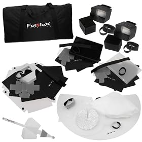 Fotodiox Pro Ultimate Flash Light Modifier Kit Includes: 1x Beauty Dish, 2x Softbox, 1x Light Grid, 2x Snoot, 1x Pop-up Flash Diffuser for Nikon Flash SB-910, SB-900, SB-800, SB-700, SB-600, SB-400, SB-80DX, SB-28, SB-27, SB-26, SB-25, SB-24, SB-23, SB-22
