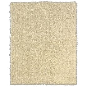 Flokati Natural Area Rug with Bonus Rug Pad, 8 ft x 10 ft by SmartBargains